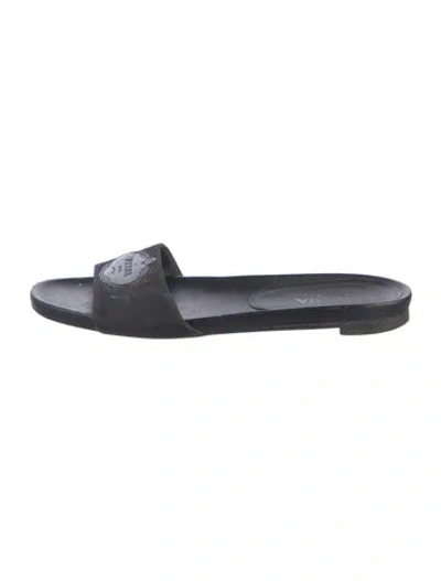 Pre-owned Prada Leather Slides In Black