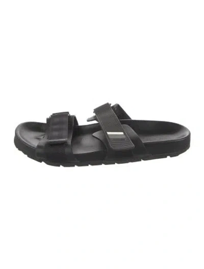 Pre-owned Prada Leather Slides In Black