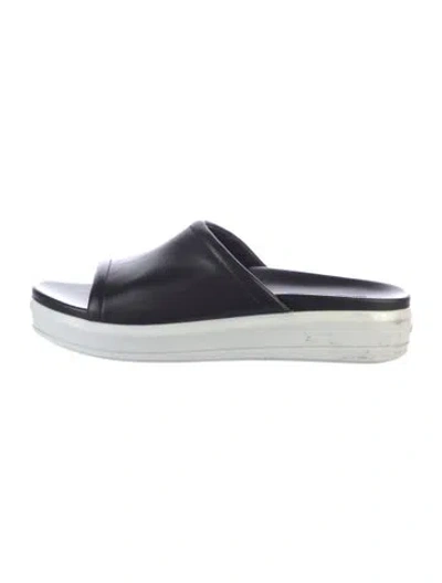 Pre-owned Prada Leather Slides In Black
