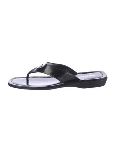 Pre-owned Prada Leather Slides In Black