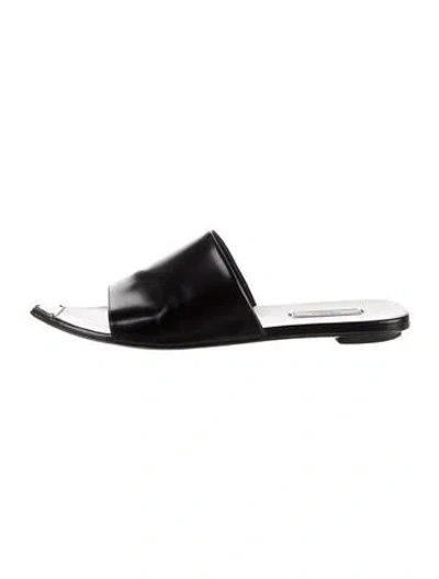 Pre-owned Prada Leather Slides In Black