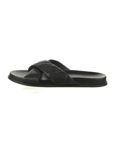 Pre-owned Prada Leather Slides In Black