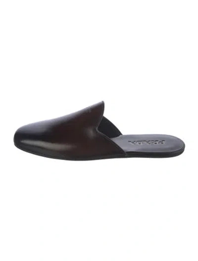 Pre-owned Prada Leather Slides In Brown