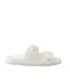 Prada Leather Slides In Ivory
