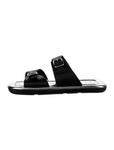 Pre-owned Prada Leather Slides In Multi