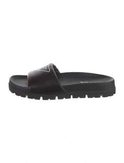 Pre-owned Prada Leather Slides In Multi