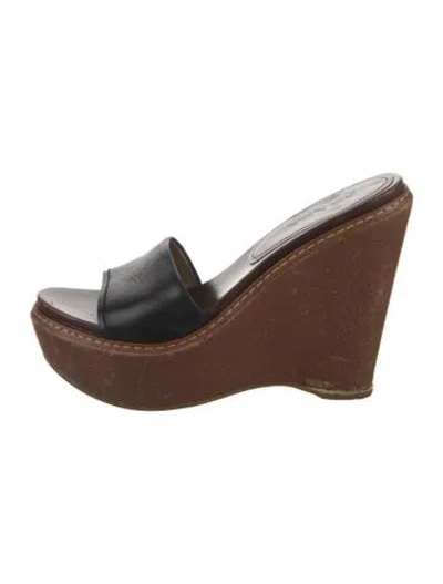 Pre-owned Prada Leather Slides In Multi
