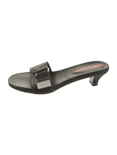 Pre-owned Prada Leather Slides In Multi