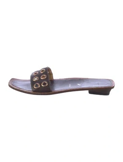 Pre-owned Prada Leather Slides In Multicolor