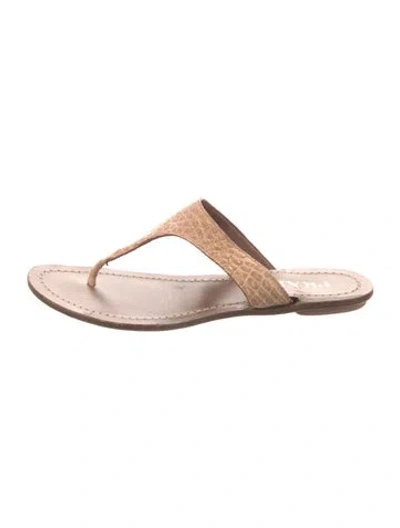 Pre-owned Prada Leather Slides In Neutral