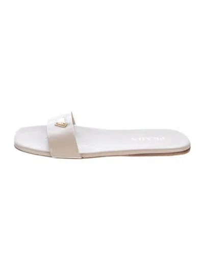 Pre-owned Prada Leather Slides In Neutral
