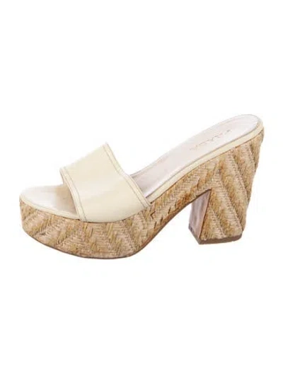 Pre-owned Prada Leather Slides In Neutrals