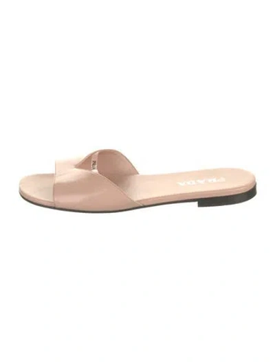 Pre-owned Prada Leather Slides In Pink