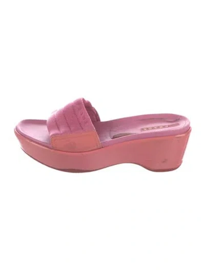 Pre-owned Prada Leather Slides In Pink