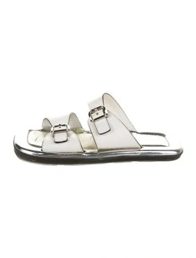 Pre-owned Prada Leather Slides In White