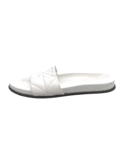 Pre-owned Prada Leather Slides In White