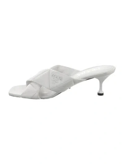 Pre-owned Prada Leather Slides In White