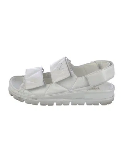 Pre-owned Prada Leather Slides In White