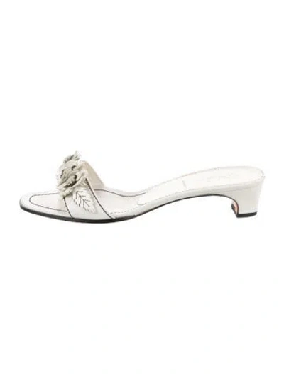 Pre-owned Prada Leather Slides In White