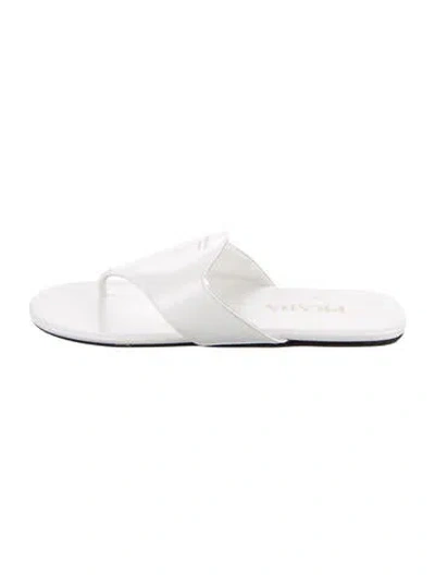 Pre-owned Prada Leather Slides In White
