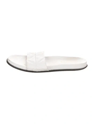 Pre-owned Prada Leather Slides In White