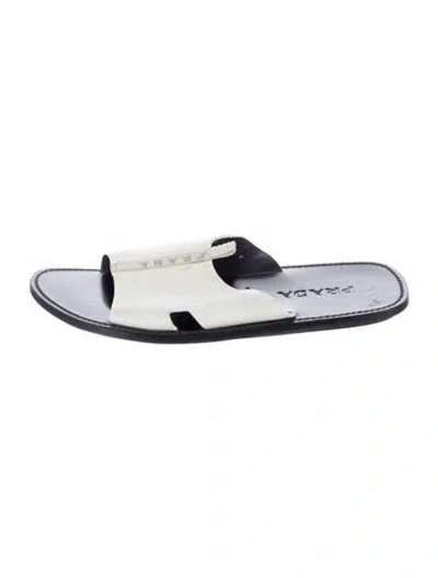 Pre-owned Prada Leather Slides In White
