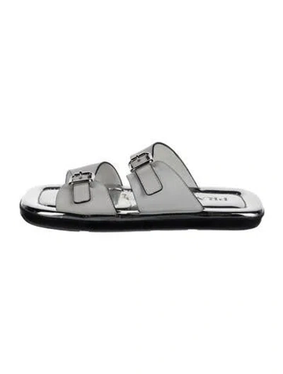 Pre-owned Prada Leather Slides In White