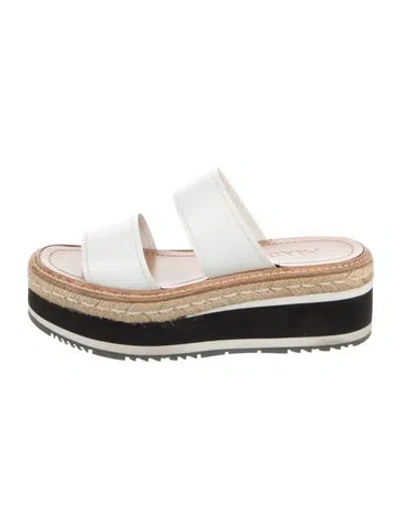 Pre-owned Prada Leather Slides In White