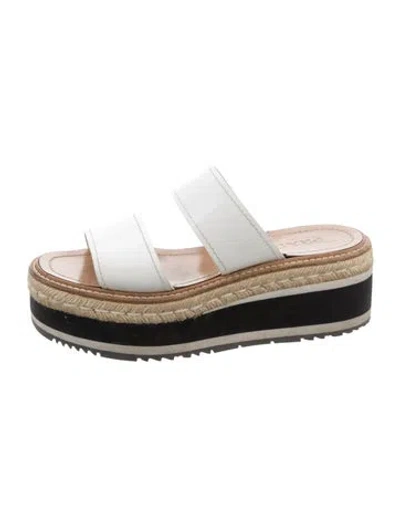 Pre-owned Prada Leather Slides In White