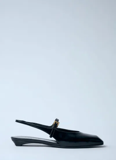 PRADA LEATHER SLINGBACK BALLERINA PUMPS