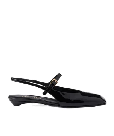 PRADA PRADA SQUARE-TOE SLINGBACK BALLERINA SHOES