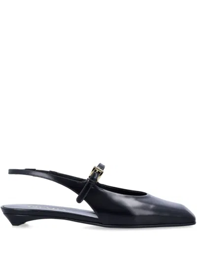 Prada Black Patent Leather Slingback Ballerina