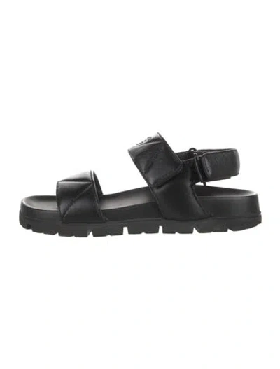 Pre-owned Prada Leather Slingback Flats In Black