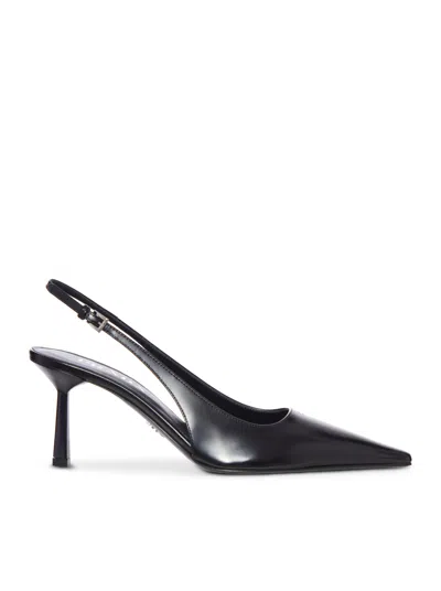 Prada Leather Slingback Pump In Black