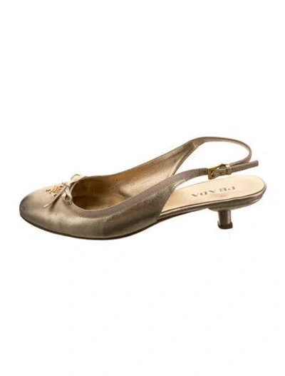 Pre-owned Prada Leather Slingback Pumps