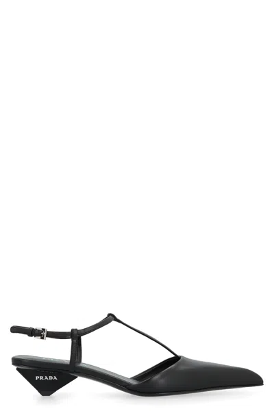 PRADA LEATHER SLINGBACK PUMPS