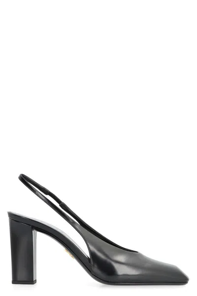 PRADA PRADA LEATHER SLINGBACK PUMPS