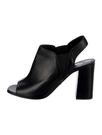 Pre-owned Prada Leather Slingback Pumps In Black