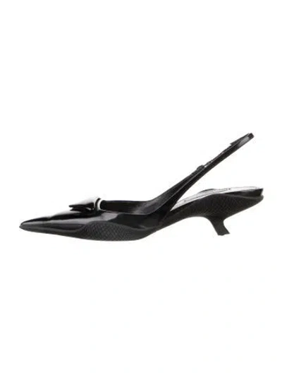 Pre-owned Prada Leather Slingback Pumps In Black