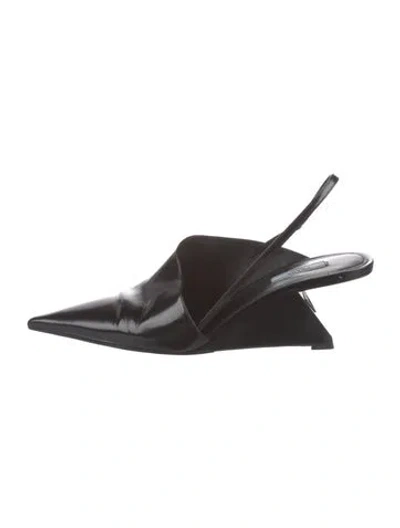 Pre-owned Prada Leather Slingback Pumps In Black