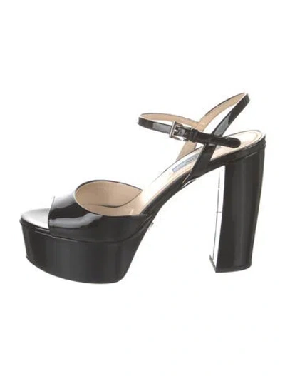 Pre-owned Prada Leather Slingback Pumps In Black