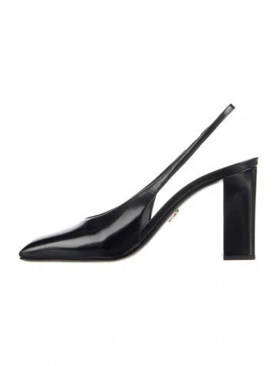 Pre-owned Prada Leather Slingback Pumps In Black
