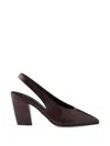Prada Leather Slingback Pumps In Black