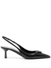 Prada Leather Slingback Pumps In Blue