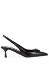 Prada Leather Slingback Pumps In Black
