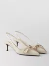 Prada Leather Slingback Pumps Bow Kitten Heel In Multi