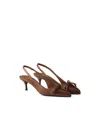 Prada Slingback-pumps Aus Leder In Brown