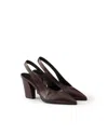 Prada Leather Slingback Pumps In Animal Print