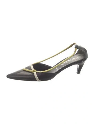 Pre-owned Prada Leather Slingback Pumps In Multicolor