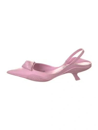 Pre-owned Prada Leather Slingback Pumps In Pink